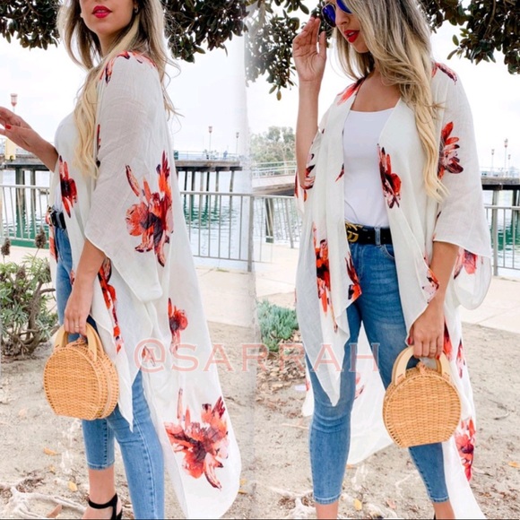 New Bohemian Floral Print Kimono Cardi - Picture 2 of 12
